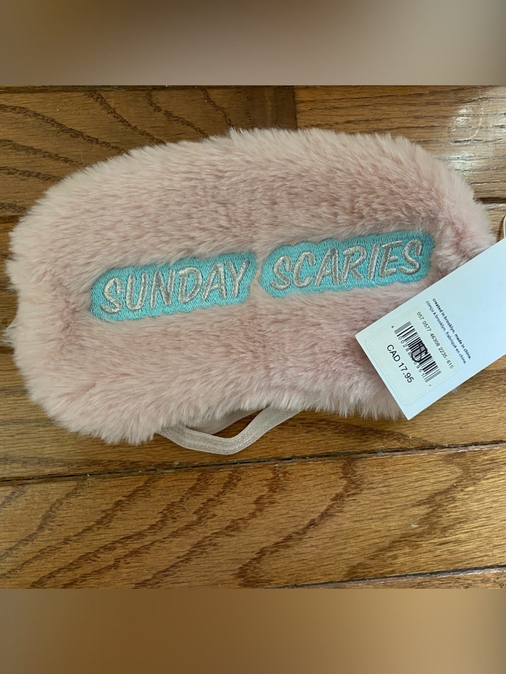 FREE GIFT with $50+ Purchase - “Sunday Scaries” Pink Plush Adult Sleep Mask NWT